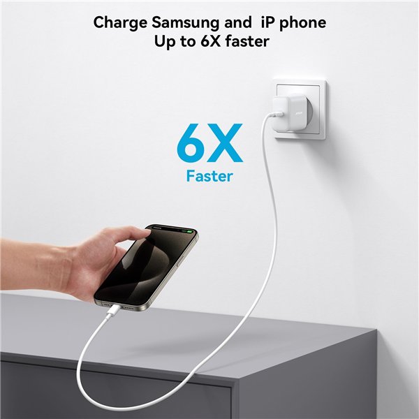 Charger Joyroom JR-TCF24 30W USB-C + USB-C to USB-C cable 1.0m white