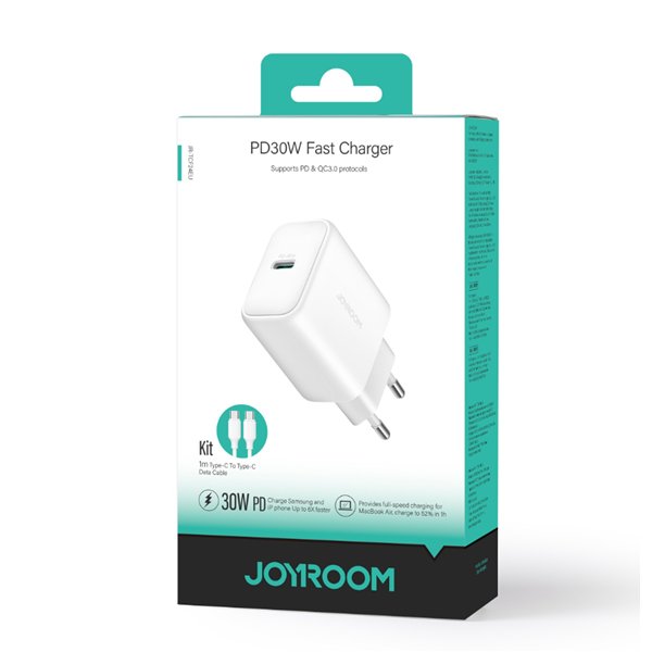 Charger Joyroom JR-TCF24 30W USB-C + USB-C to USB-C cable 1.0m white