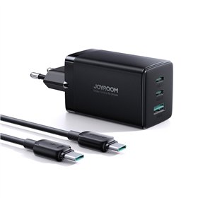 Charger Joyroom JR-TCG01 65W GaN 2xUSB-C/USB-A + USB-C to USB-C cable 1.2m black