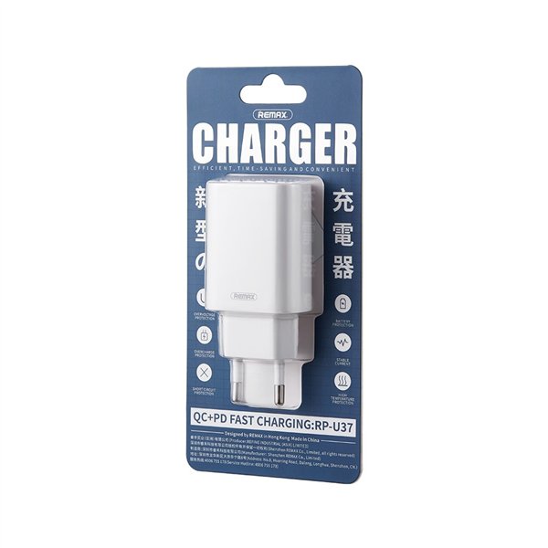Charger Remax RP-U37 20W USB-C/USB-A white
