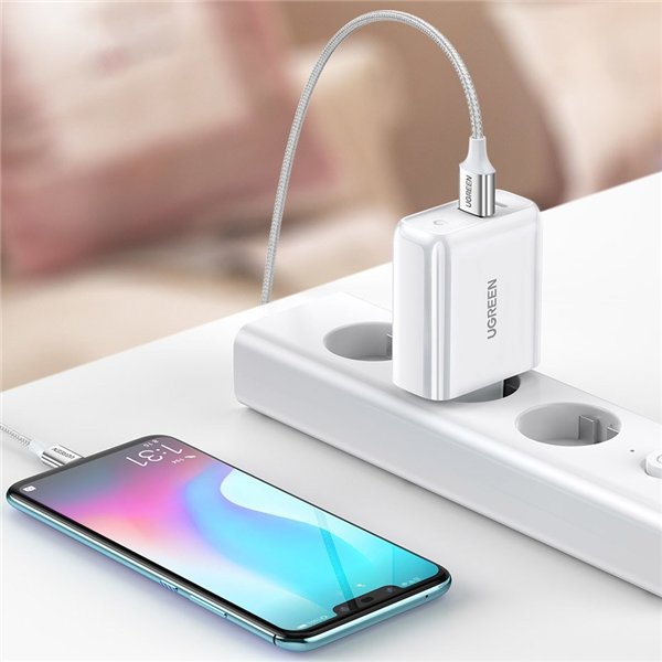 Įkroviklis Ugreen CD170 36W USB-C/USB-A baltas