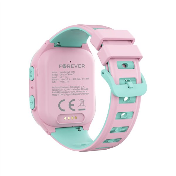 Smart Watch for Kids Forever Smartwatch GPS WiFi 4G Kids Boost KW-530 pink