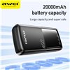 External battery Power Bank Awei P13K PD20W/QC22.5W 20000mAh black