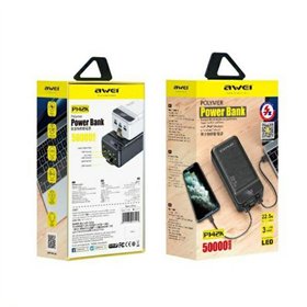 External battery Power Bank Awei P142K 22.5W 50000mAh black