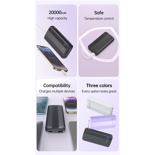 External battery Power Bank Awei P19K 5V/2.4A 20000mAh black