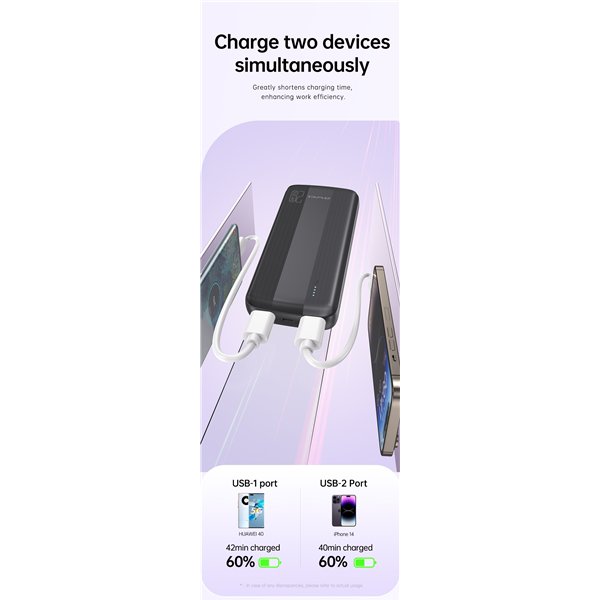 External battery Power Bank Awei P19K 5V/2.4A 20000mAh black