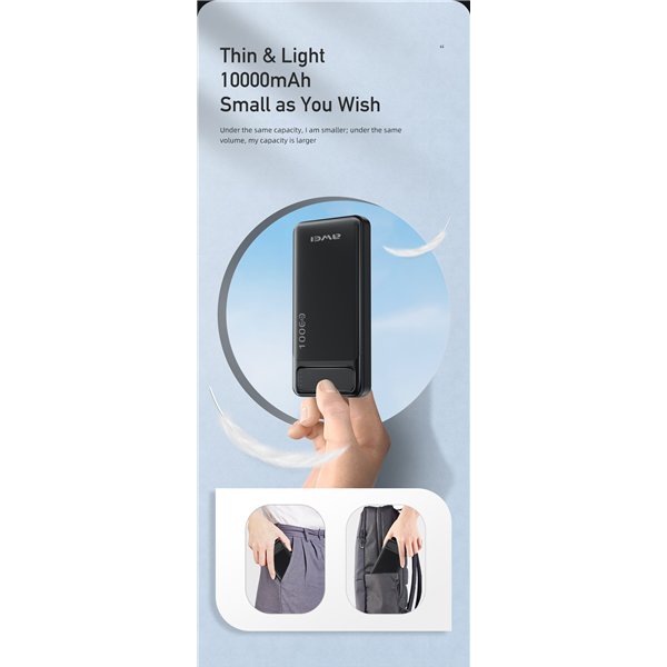 External battery Power Bank Awei P5K 5V/2.1A 10000mAh black