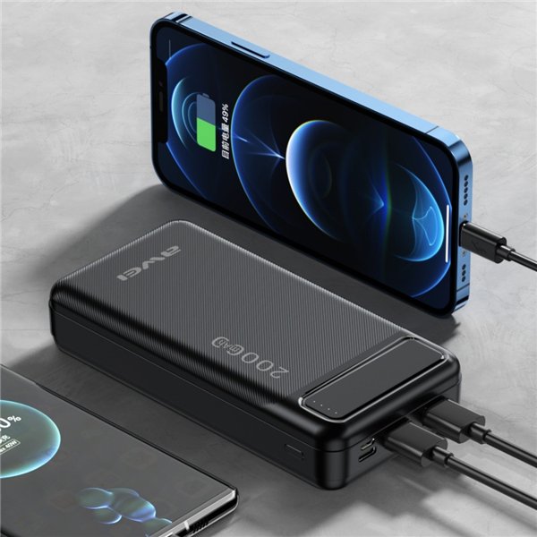 External battery Power Bank Awei P6K 5V/2.1A 20000mAh black