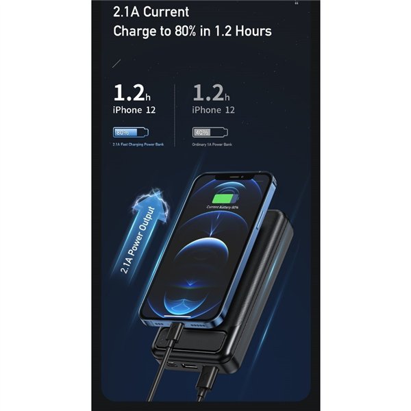 External battery Power Bank Awei P6K 5V/2.1A 20000mAh black