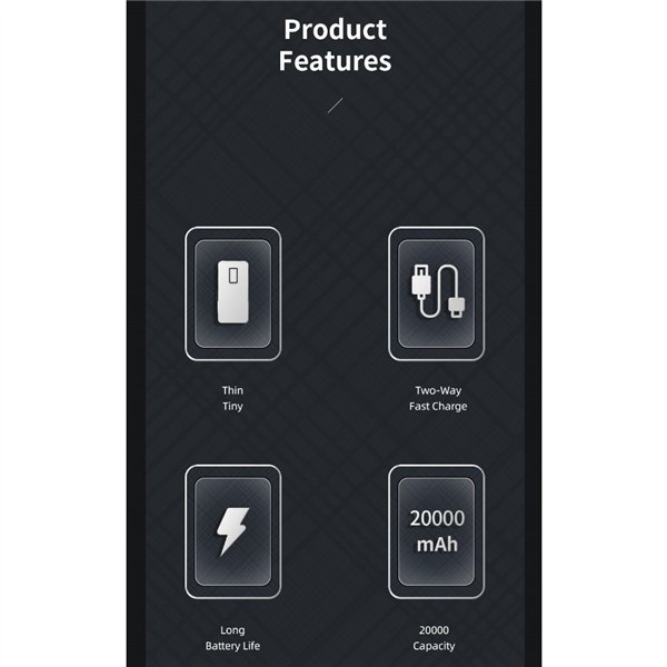 External battery Power Bank Awei P6K 5V/2.1A 20000mAh black