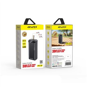 External battery Power Bank Awei PA-12 5V/3A 30000mAh black