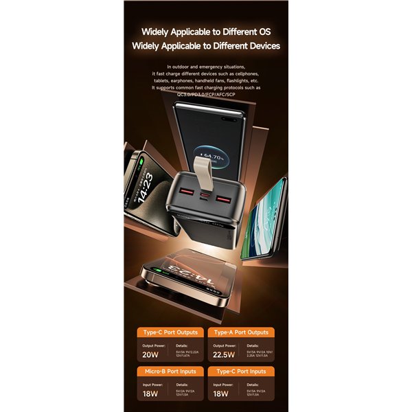 External battery Power Bank Awei PA-12 5V/3A 30000mAh black