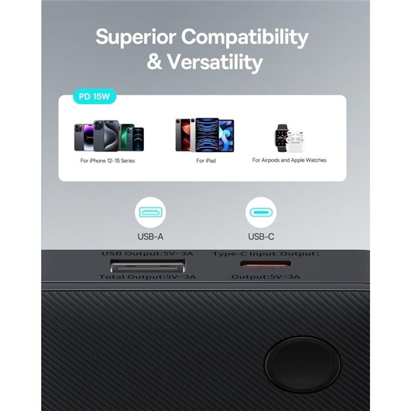 External battery Power Bank Power Bank Baseus Airpow Lite 15W 10000mAh black P10067500123-00