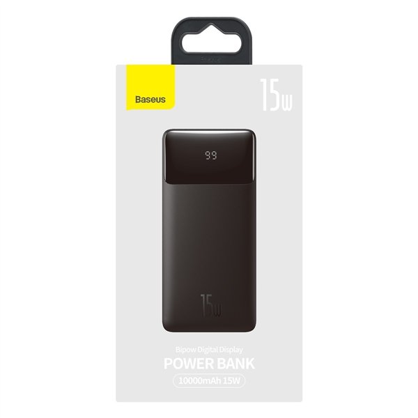 External battery Power Bank Baseus Bipow Type-C PD+2xQuick Charge 3.0 15W 10000mAh with LCD black PPBD050001