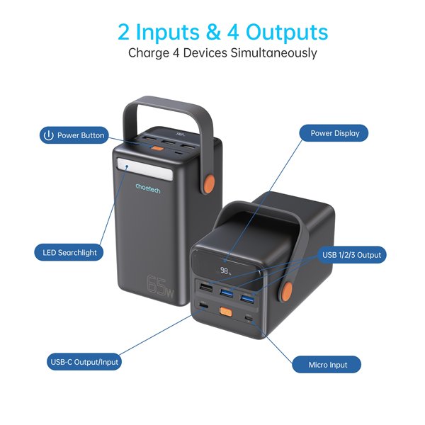 External battery Power Bank Choetech B664 50000mAh 65W