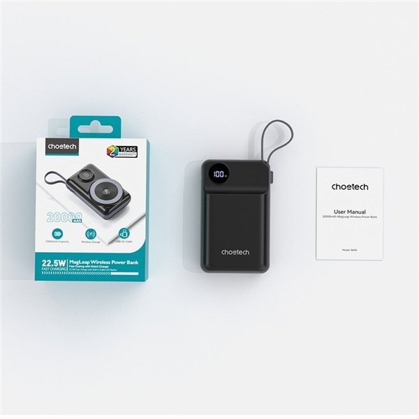 External battery Power Bank Choetech B696 15W Magsafe 20000mAh black