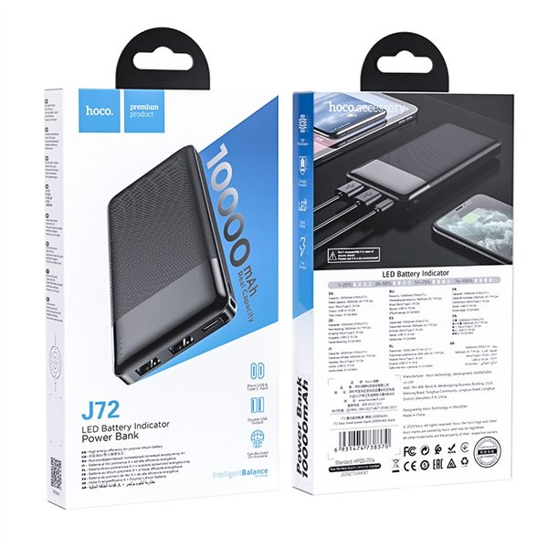 External battery Power Bank Hoco J72 10000mAh black