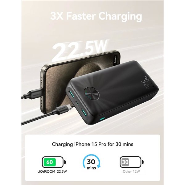 External battery Power Bank Joyroom JR-PBF16 22.5W 20000mAh black