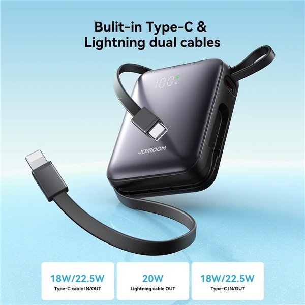 External battery Power Bank Joyroom JR-PBF27 22.5W Mini 10000mAh black
