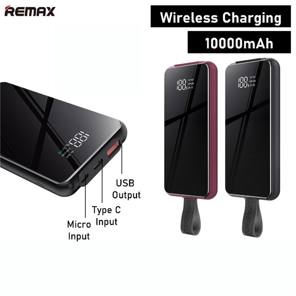 External battery Power Bank Remax RPP-105 QC 3.0 10000mAh with wireless charging black