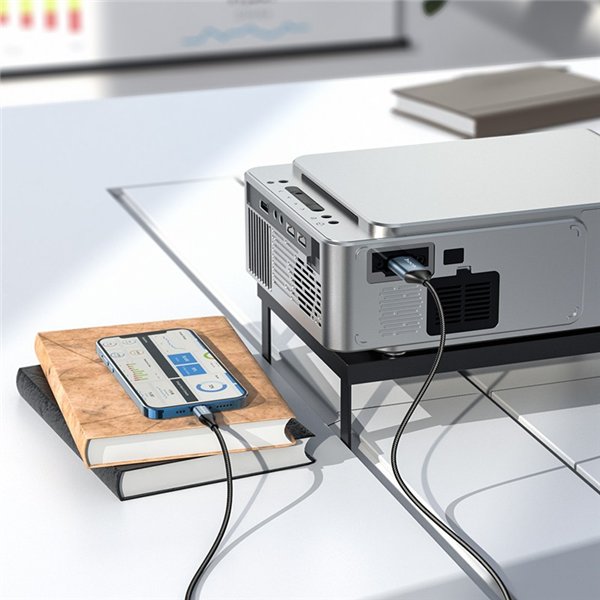 Kabelis Hoco UA15 Lightning to HDMI 2.0m pilkas