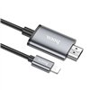 Kabelis Hoco UA27 Lightning to HDMI 2.0m pilkas