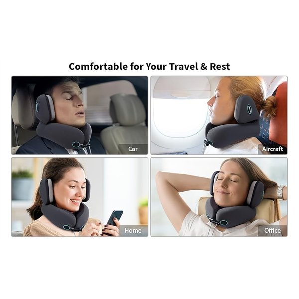 Travel pillow with noise cancellation Reach ANC, gray