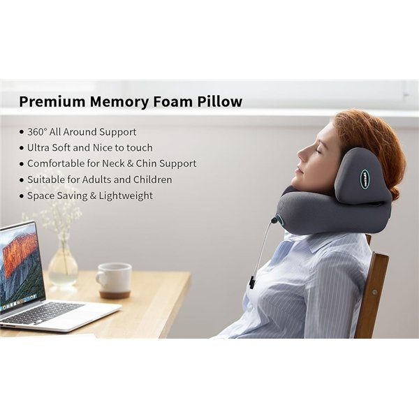 Travel pillow with noise cancellation Reach ANC, gray