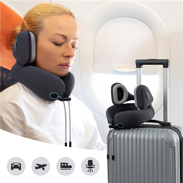 Travel pillow with noise cancellation Reach ANC, gray