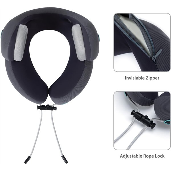 Travel pillow with noise cancellation Reach ANC, gray