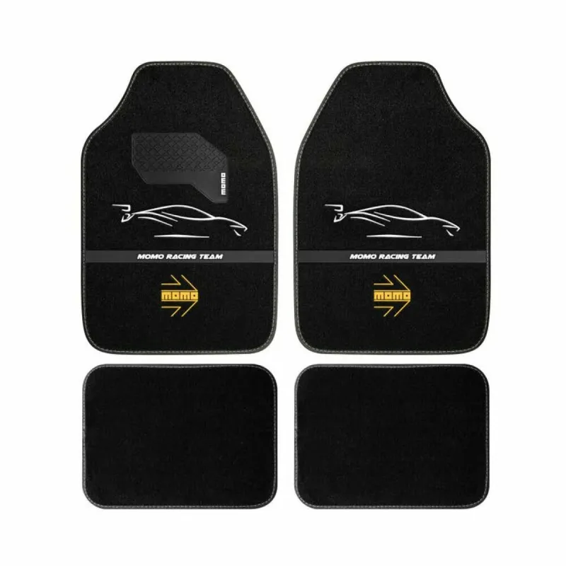Auto Grīdas Paklājs MOMO MomlCM4A7BW Balts/Melns Universāls
