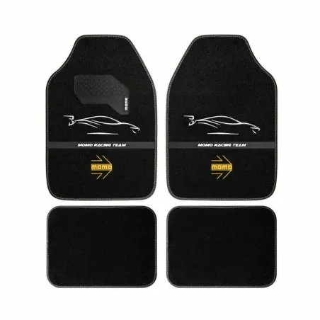 Auto Grīdas Paklājs MOMO MomlCM4A7BW Balts/Melns Universāls