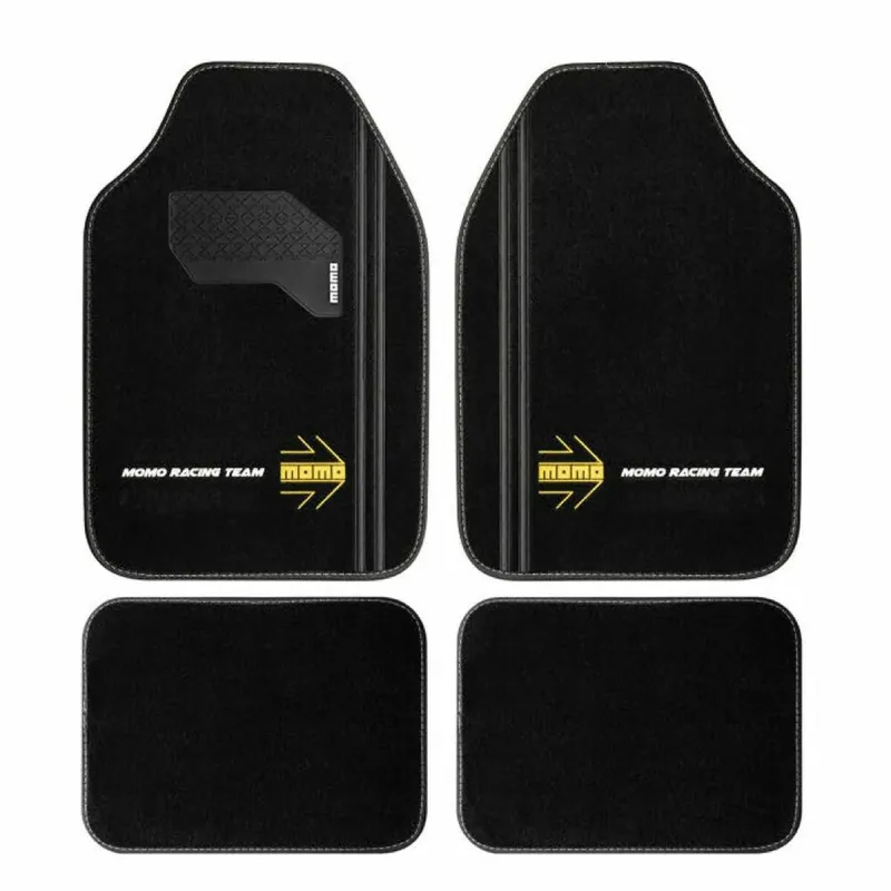 Auto Grīdas Paklājs MOMO MomlCM4A8BK Balts/Melns Universāls