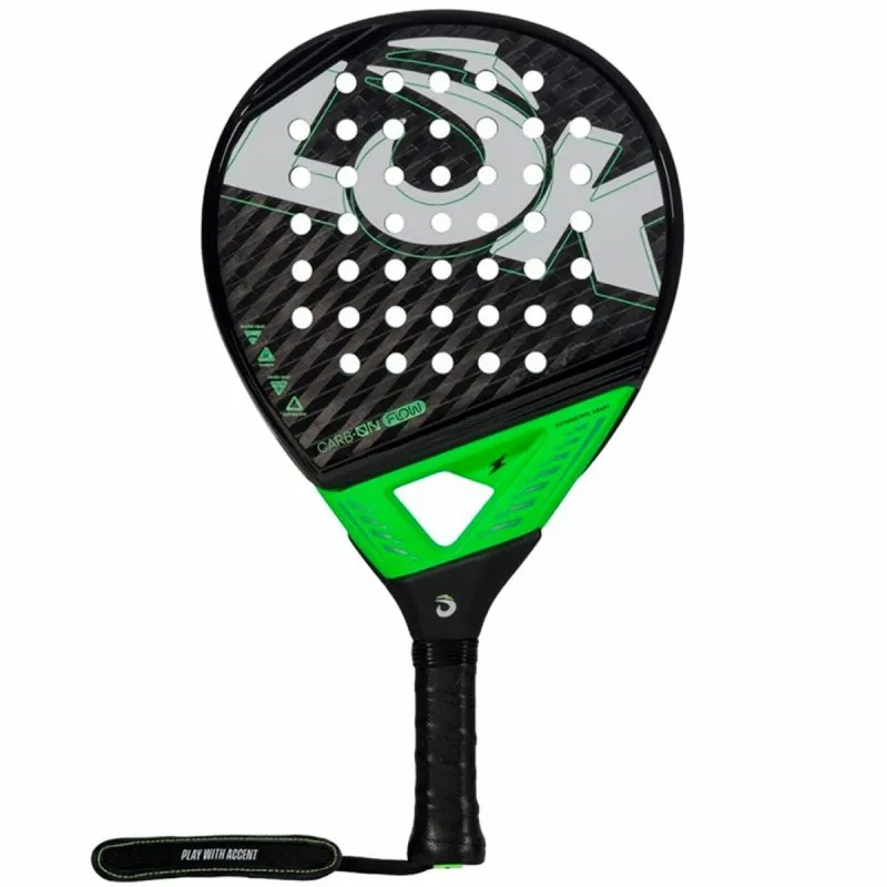 Pickleball Paddle Lok Sports Carb-On Flow Black Lime green