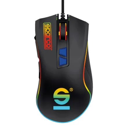 Pelė Sparco SPMOUSEPRO Juoda 1,5 m