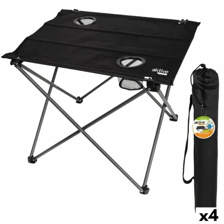Sulankstomas stalas Aktive Juoda Tekstilė 61 x 51 x 50 cm (4 vnt.)
