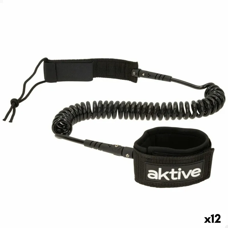 Leash Aktive Musta 20 cm Spiraali SUP-lauta