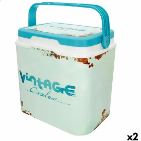 Portable Rigid Cooler Aktive Blue Plastic 24 L 37 x 35 x 27 cm (2 Units)