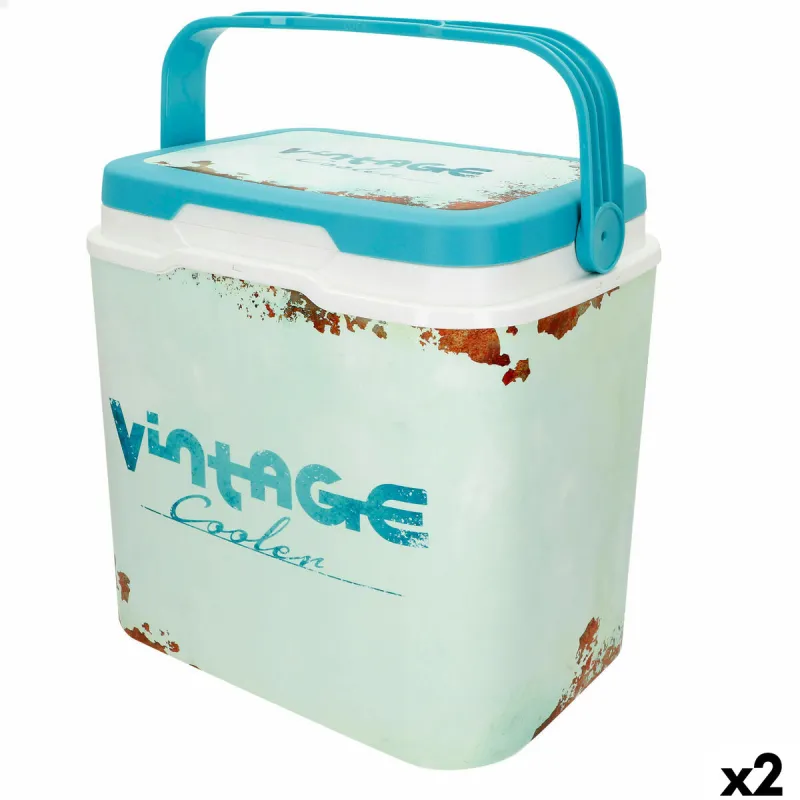 Portable Rigid Cooler Aktive Blue Plastic 24 L 37 x 35 x 27 cm (2 Units)
