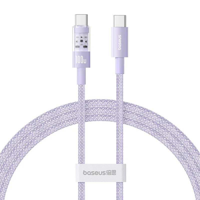 USB-C - USB-C kabelis Baseus P10373000511-00 Purpurinis 1 m