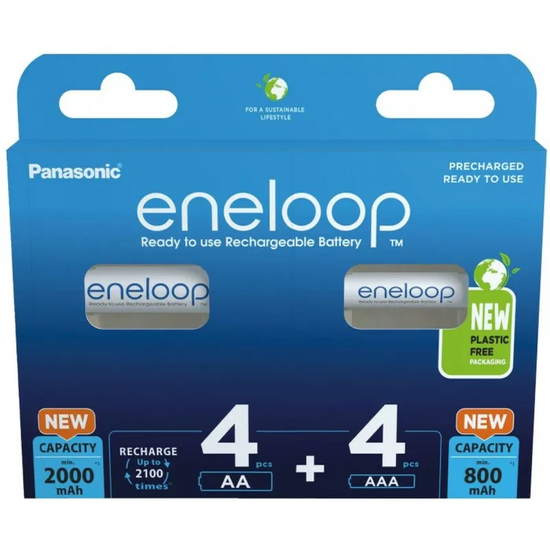 Rechargeable Batteries Panasonic BK-3MCDE+4MCDE/8CP