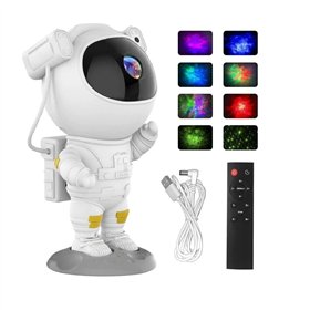 LED 3D galaxy and star projector Reach Astronaut, white