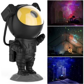 LED 3D galaxy and star projector Reach Astronaut, black