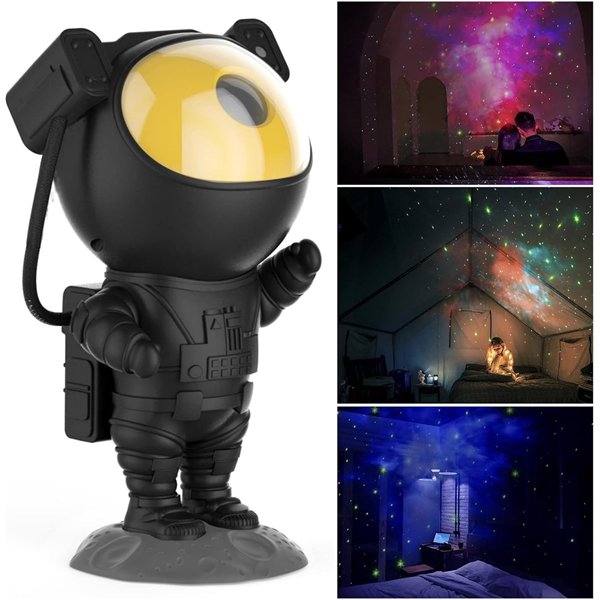 LED 3D galaxy and star projector Reach Astronaut, black