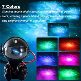 LED 3D galaxy and star projector Reach Mini Astronaut, black
