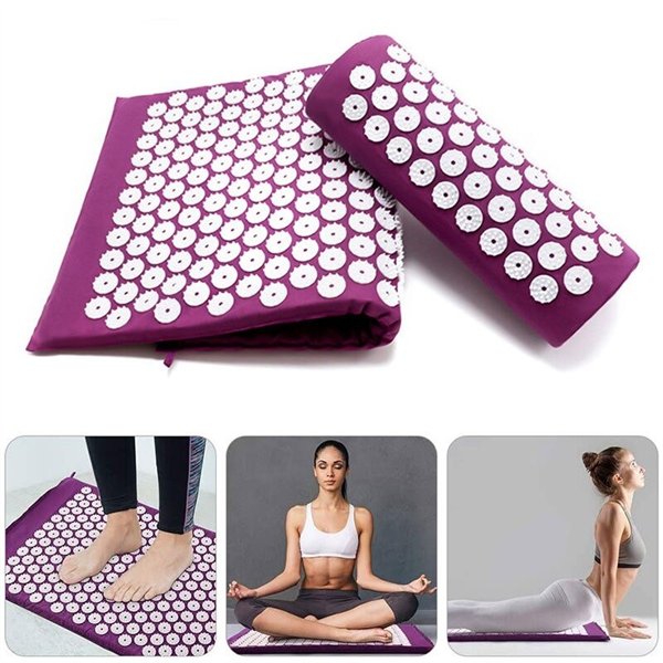 Acupressure massage mat with cushion MM-001 pink