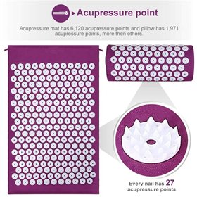 Acupressure massage mat with cushion MM-001 burgundy