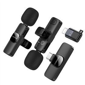 Mikrofonas Borofone BFK15 Lightning/USB-C juodas