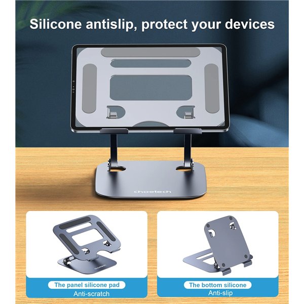 Stovas nešiojamam kompiuteriui Choetech H061 pilkas