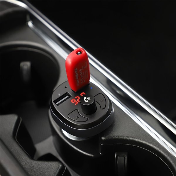 Transmitter Hoco E41 Bluetooth MP3 player / FM modulator (hands free, microSD, SD, 2xUSB, LCD, 3.1A charger)